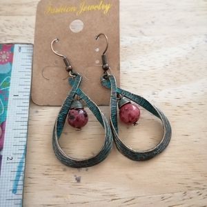 Boho Dangled Earrings Vintage with Beads
